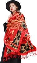 DANA XU 100% Merino Wool Pashmina Shawl for Women 96"x43", Oversized Cashmere Wrap with Tassels, Floral Travel Blanket Cape