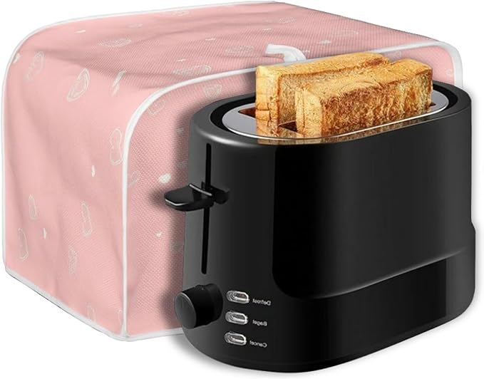 ZFRXIGN Cute Cat Toaster Cover 4 Slice Small Appliance Covers Toaster Bag Dust Cover with Top Handle Cute Toaster Oven Cover Washable Cute Cartoon Kitten Toaster Cover Pink