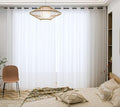 PI Sheer White Long Curtains with Grommets,Elegant Voile Drapes for Room Décor 2 Panels Set (W52 X L120, Optical White)