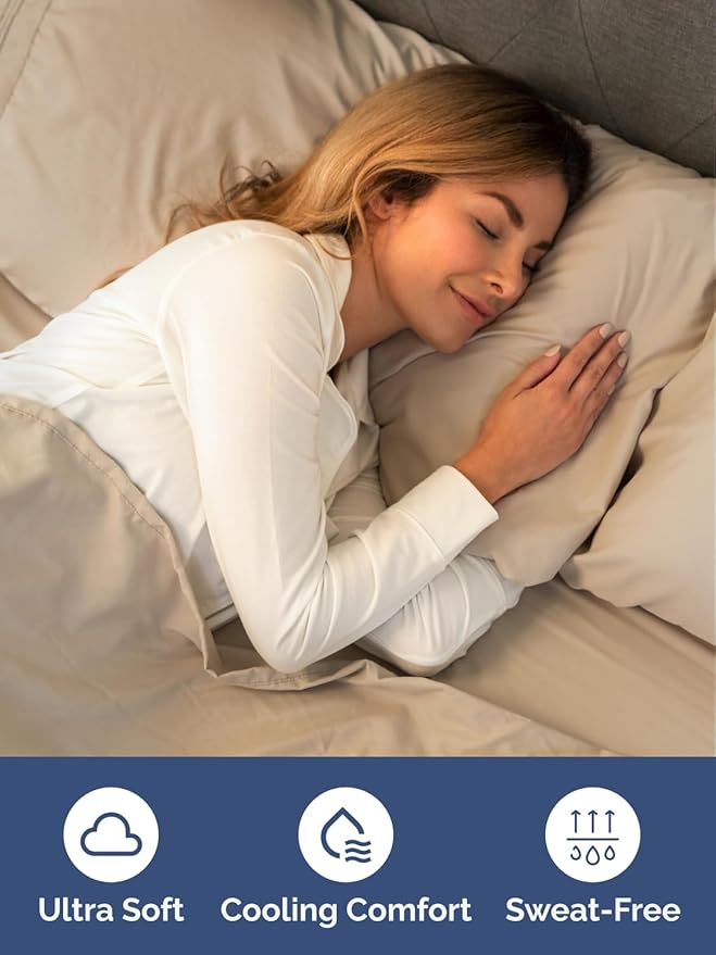 Extra Deep Full Fitted Sheet - Hotel Luxury Single Fitted Sheet Only - Easily Fits 18 inch to 24 inch Mattress - Ultra Soft, Wrinkle Free w/Extra Deep Pockets - Easy-Care, Breathable & Comfy - Cream