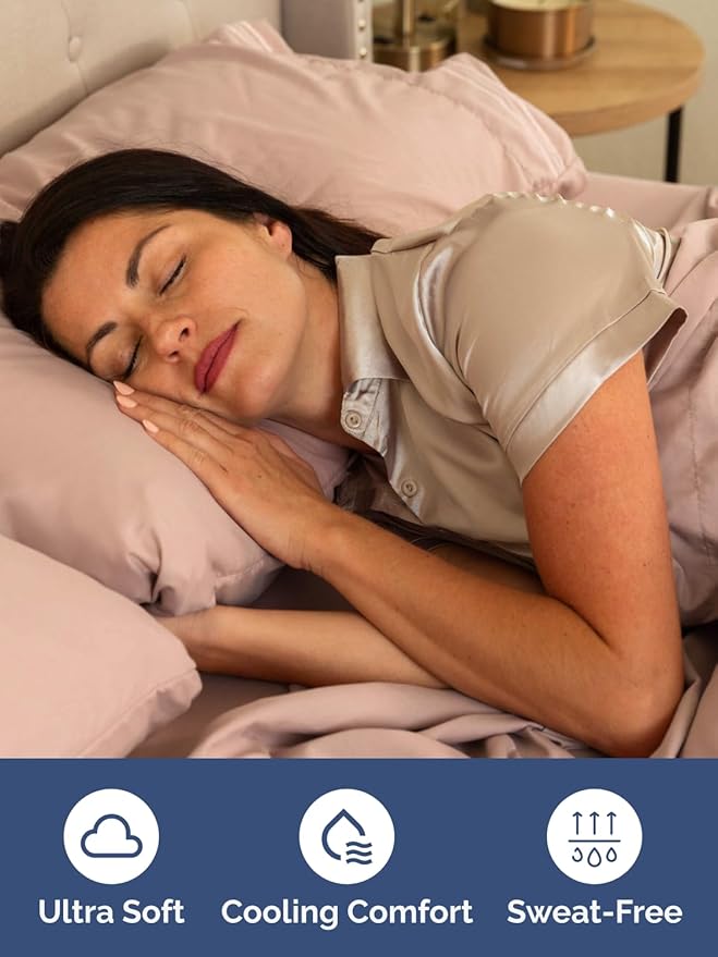 Extra Deep King Fitted Sheet - Hotel Luxury Single Fitted Sheet Only - Easily Fits 18 inch to 24 inch Mattress - Ultra Soft, Wrinkle Free w/Extra Deep Pockets - Easy-Care, Breathable & Comfy - Mauve