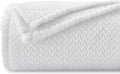 NEWCOSPLAY Super Soft Throw Blanket White Premium Silky Flannel Fleece Leaves Pattern Lightweight Bed Blanket All Season Use (White, Throw(50"x60"))