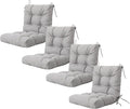 ARTPLAN Seat/Back Outdoor Chair Cushion,Set of 4 Patio Chair Cushion with Tie,Tufted Replacement for Patio Furniture,20x20x4 Inches,4 Count