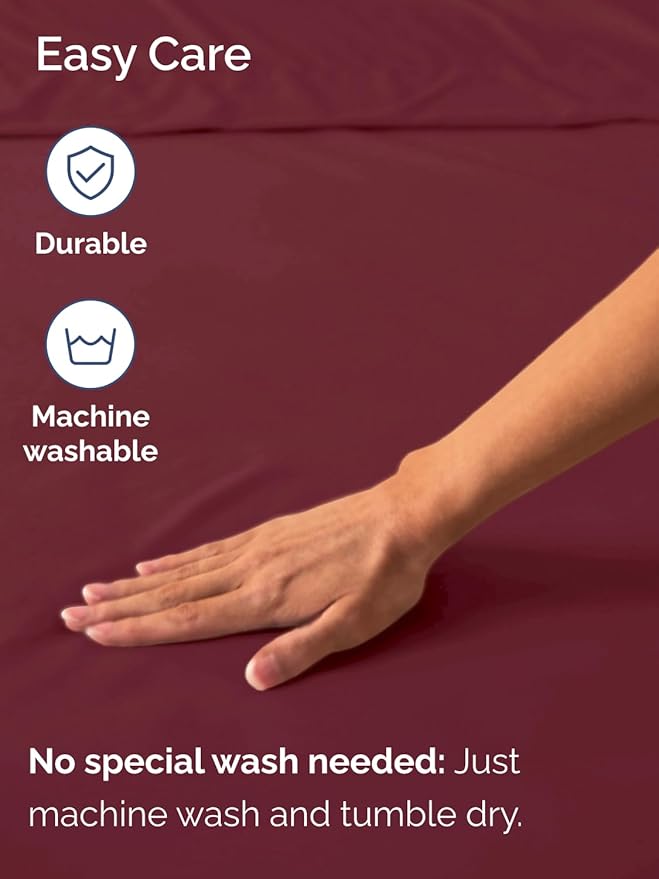 Extra Deep Twin XL Fitted Sheet - Hotel Luxury Single Fitted Sheet Only - Easily Fits 18 inch to 24 inch Mattress - Ultra Soft, Wrinkle & Fade Free w/Extra Deep Pocket - Breathable & Comfy - Burgundy