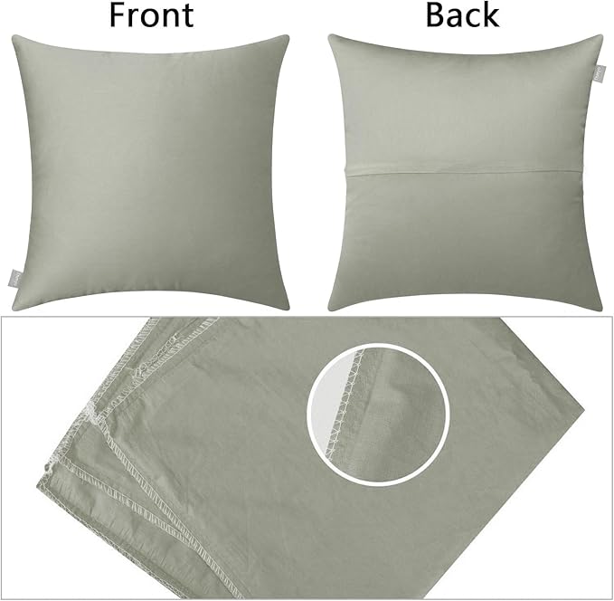 4-Pack 100% Cotton Comfortable Solid Decorative Throw Pillow Case,Thmyo Square Cushion Cover Pillowcase Sublimation Blank Pillow Covers DIY Throw Pillowcase for Sofa Bedroom(24x24 inch/ 60x60cm,Grey)
