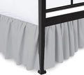 Shreem Linen Ruffled Bed Skirt with Split Corners, Gathered Style, 100% Microfiber, 18-Inch Drop, Dust Ruffle Bedskirt with Platform, King, Light Grey