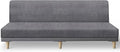 molasofa Leather Like Stretch Futon Slipcover Armless Futon Bed Sofa Cover Furniture Protector with Elastic Bottom, Soft and Washable Futon Cover for Sofa Bed Stay in Place（X Larger，Light Grey）