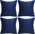 Thmyo 4-Pack 100% Cotton Comfortable Solid Decorative Throw Pillow Case Square Cushion Cover Pillowcase Sublimation Blank Pillow Covers Christmas DIY Throw Pillowcase(20x20inch/50x50cm,Midnight Blue)