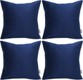 Thmyo 4-Pack 100% Cotton Comfortable Solid Decorative Throw Pillow Case Square Cushion Cover Pillowcase Sublimation Blank Pillow Covers Christmas DIY Throw Pillowcase(18x18inch/45x45cm,Midnight Blue)