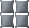 Thmyo 4-Pack 100% Cotton Comfortable Solid Decorative Throw Pillow Case, Square Cushion Cover Pillowcase Sublimation Blank Pillow Covers DIY Throw Pillowcase for Couch(22x22 inch/ 55x55cm, Dark Grey)