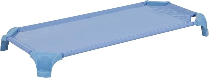 Sprogs Deluxe Heavy-Duty Childrens Standard 52"L Stackable Daycare Cot with Easy Lift Corners Cots for Preschool Kids Sleeping, Resting, and Naptime, SSPG-16139-AN-24PK, Natural Colors (Pack of 24)