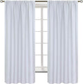 BGment Rod Pocket Room Darkening Curtains for Bedroom 63 Inches Long - Thermal Insulated Blackout Curtains for Living Room, 42 x 63 Inch, 2 Panels, Greyish White