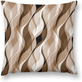Brown Throw Pillow Covers Modern Abstract Grey and Brown Striped Decorations for Bedroom Living Room Farmhouse Sofa Pillows Bed Couch 22x22 Inch