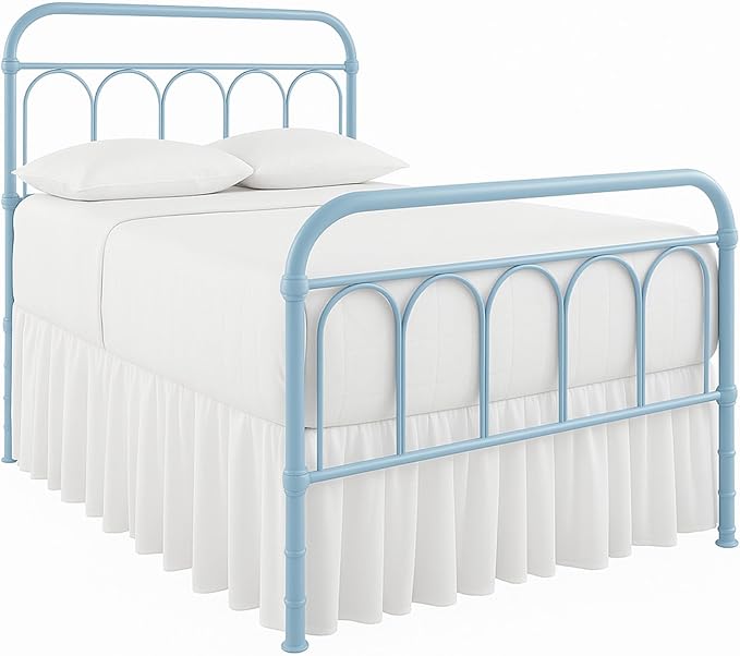 Ruffled Bed Skirt with Split Corners-Dust Ruffle - 18" Drop 100% Microfiber Soft,Sheen & Luxurious Look - Bed Skirts (White -Twin)