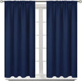 BGment Blackout Curtains for Bedroom 48 Inch Length - Short Thermal Insulated Drapes with Rod Pocket Room Darkening Privacy for Living Room Windows, 42 x 48 Inch, 2 Panels, Navy Blue