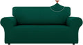 LURKA Stretch Loveseat Sofa Slipcovers 1 Piece Couch Covers for Sofa Furniture Protector Full Sofa Covers with Elastic Bottom for Kids and Dog (Dark Green, Medium)