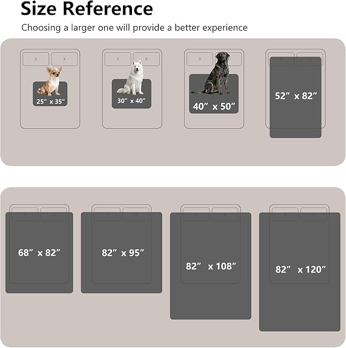 Waterproof Blanket for Couch, Leak Proof Dog Bed Blankets Reversible, Pet Throw Sofa Furniture Protector Machine Washable-68 x82,Black+Lightgrey