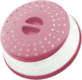 Collapsible Microwave Splatter Cover, 10.5 Inch, Dishwasher-safe, Microwave Plate Cover With Steam Vent，BPA-Free Silicone & Plastic (Dark pink)