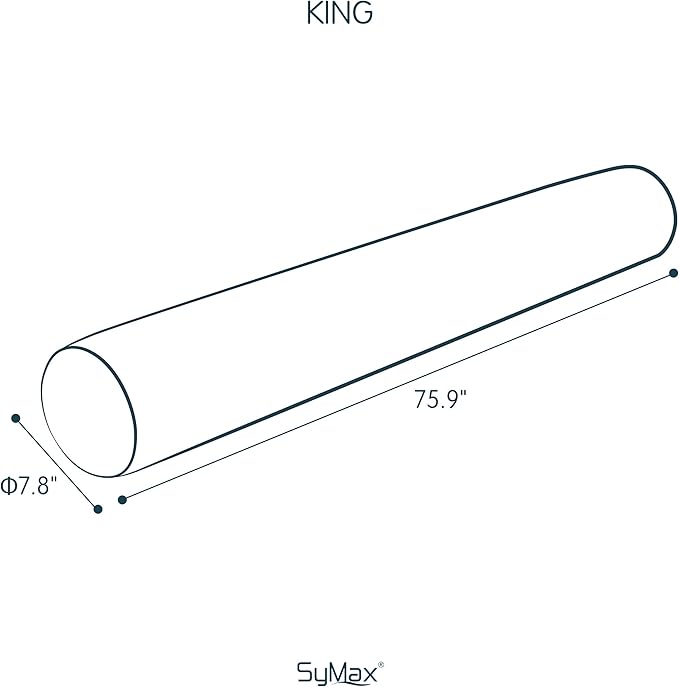 SyMax 7.8"x76" Body Pillow for King Bed, Memory Foam Bolster w/Removable Velvet Cover, Headboard Gap Filler Pillow, White