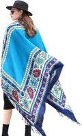 DANA XU 100% Merino Wool Pashmina Shawl for Women 96"x43", Oversized Cashmere Wrap with Tassels, Floral Travel Blanket Cape
