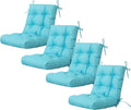 ARTPLAN Seat/Back Outdoor Chair Cushion,Set of 4 Patio Chair Cushion with Tie,Tufted Replacement for Patio Furniture,20x20x4 Inches,4 Count