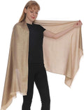 LMVERNA Women's Sparkling Metallic Soft Pashmina Shawls and Wraps Scarf in Solid Colors