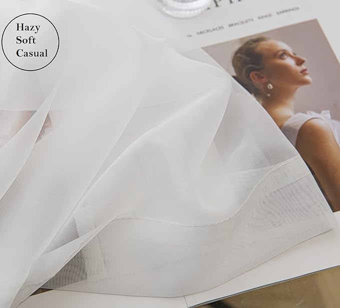 PI Ivory Sheer Curtains Short Panels 63 Inches Long,Grommet Top Transparent Voile Sheer Curtain for Small Window/Kitchen 2 Panels (W42 X L63, Ivory)
