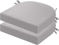 idee-home Outdoor Chair Cushions Set of 2, Thick 17" x 17" x 3" Outdoor Seat Cushion Patio Furniture Waterproof with Ties, Patio Chair Pads Dining Silver Grey