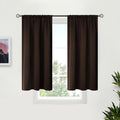 BGment Short Blackout Curtains for Bedroom 40 Inches Long - Thermal Insulated Room Darkening Curtain for Kitchen, Brown, 34 x 40 Inch, 2 Panels