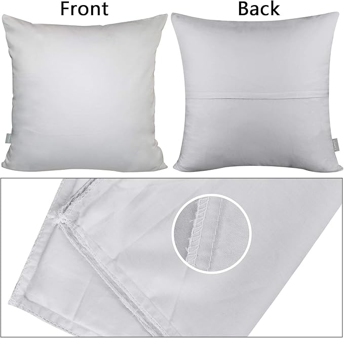 Thmyo 4-Pack 100% Cotton Comfortable Solid Decorative Throw Pillow Case, Square Cushion Cover Pillowcase Sublimation Blank Pillow Covers DIY Throw Pillowcase(16x16 inch/ 40x40cm,Light Silver Grey)