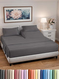 Split California King Bed Sheet Set - 5 Piece Split California King Size Sheets – Ultra-Soft & Wrinkle Free - Fits 8” to 16" Mattress w/ Deep Pockets - Breathable & Cooling Luxury Bedding – Dark Grey