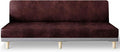 molasofa Leather Like Stretch Futon Slipcover Armless Futon Bed Sofa Cover Furniture Protector with Elastic Bottom, Soft and Washable Futon Cover for Sofa Bed Stay in Place（X Larger，Red）