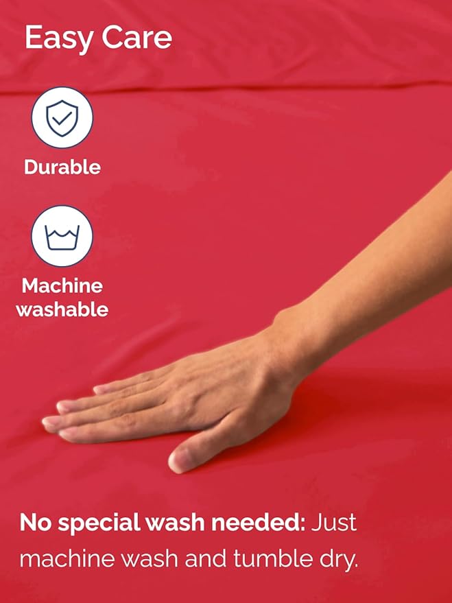 Extra Deep Full Fitted Sheet - Hotel Luxury Single Fitted Sheet Only - Easily Fits 18 inch to 24 inch Mattress - Ultra Soft, Wrinkle Free with Extra Deep Pockets - Easy-Care, Breathable & Comfy - Red