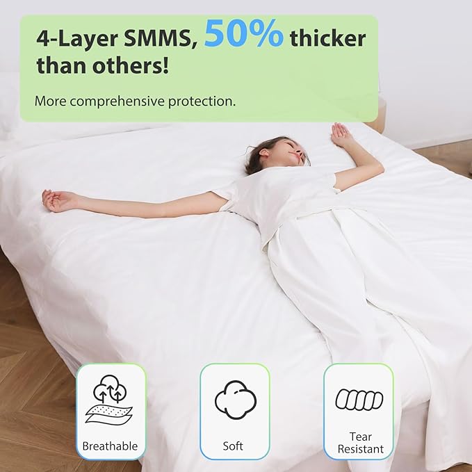 2 Pack Disposable Bed Sheet King Size, Disposable Travel Sheet for Hotel with Quilt Cover and Pillowcase, Disposable Bedding Travel Bedding Disposable Sheets for Travel Hotel Hospital