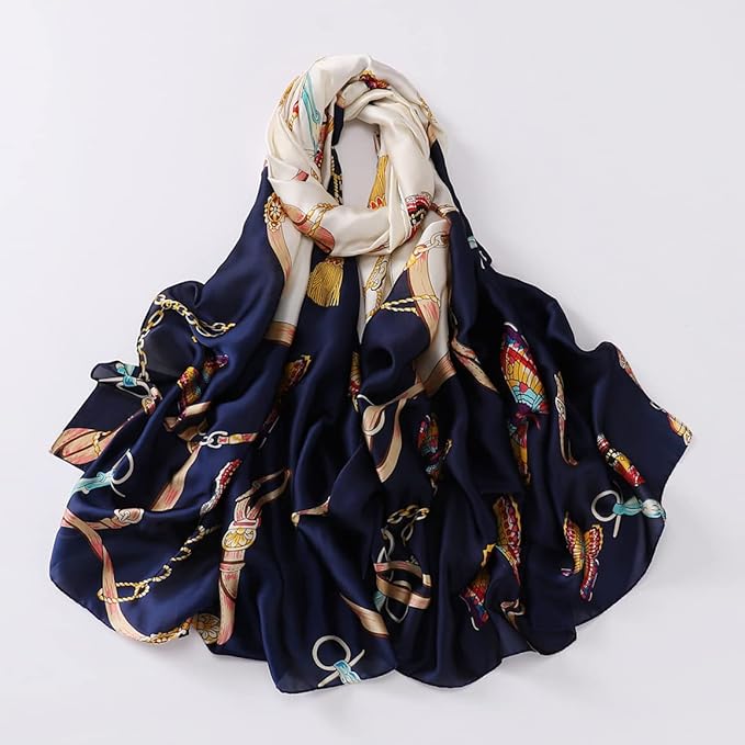 Fashion Scarves Scarf 100% Silk Feeling Scarf Silk Like Scarves Long Lightweight Sunscreen Shawls for Women