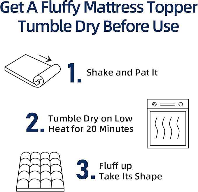 Mattress Topper Twin, Extra Thick Mattress Pad Cover, Plush Pillow Top, Deep Elastic Pocket, Black
