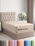 Extra Deep Twin XL Fitted Sheet - Hotel Luxury Single Fitted Sheet Only - Easily Fits 18 inch to 24 inch Mattress - Ultra Soft, Wrinkle & Fade Free w/Extra Deep Pockets - Breathable & Comfy - Wheat