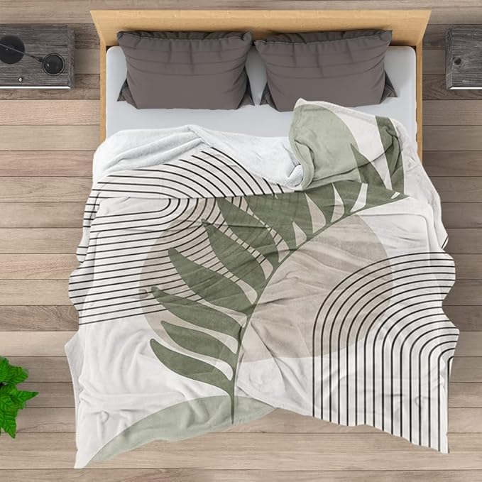 Boho Mid Century Throws Blankets Beige Yellow Modern Abstract Throw Blankets Minimalist Sun Boho Geometric Aesthetic Soft Warm Bed Bedding Women Blankets for Couch Bedroom Office 60"x80"