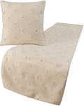 The HomeCentric King Queen Twin White Decorative Full 68"x18" Bed Runner Without Pillow Cover, Mirror Embroidery Bed Scarf on Cotton Fabric - Mirror Lover