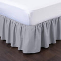 Ruffled Bed Skirt (RV King, Light Grey Color) 12 Inch Drop Dust Ruffle with Platform, 100% Cotton 800 Thread Count Fabric - Dust Ruffle Bedskirt for Easy Fitting and Easy Care