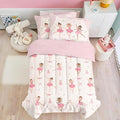 SANDJEST Ballet Duvet Cover Sets Full Size for Kids Girls, Incude 1 Polyester Comforter Cover 80x90 Inches and 2 Pillowcases 20x26 Inches, Comforter Not Included, Gift for Christmas Birthday