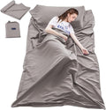 Sleeping Bag Liner Travel Sheets for Hotel Camping Sheets Travel Bed Sheets for Hotel Lightweight Single &Double Compact Sleeping Bag Sack Breathable Travel Sleeping Bag for Hotels Adult Compact Sacks