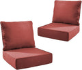 Outdoor Cushion Set for Furniture Patio Furniture, UV Resistant, Water Resistant - 6 Inch Thick Foam Garden Cushions– 22x24 Inch Patio Seat Covers for Chair/Sofa/Couch | Red | 2-Pack |