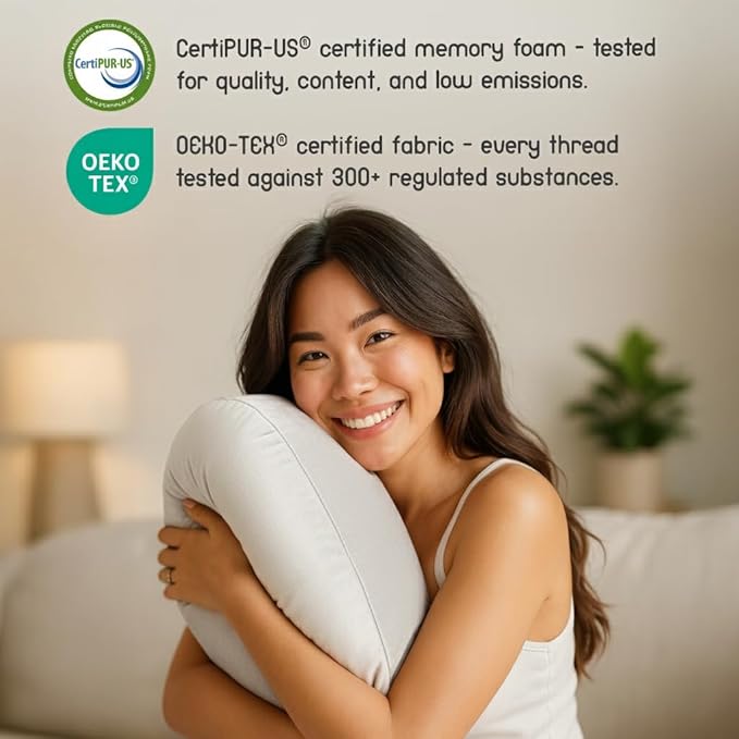MELLO Lap Pillow for Reading – Memory Foam Gaming Pillow for Lap, Crochet, Crafting, Knitting, Elbow and Arm Support Cushion for Rest in Couch and Bed (Light Gray, Oversized)