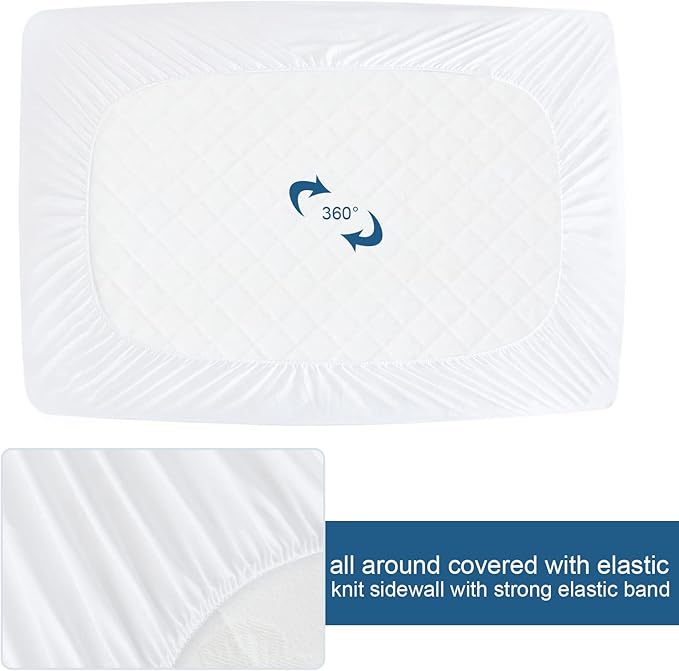 2 Pack Queen Mattress Protector Waterproof Mattress Topper Pad Cover Fitted Sheets up -18'' Premium Terry Absorbent & Skin Friendly Machine Wash Highly Protection Mattress Protector Queen Size