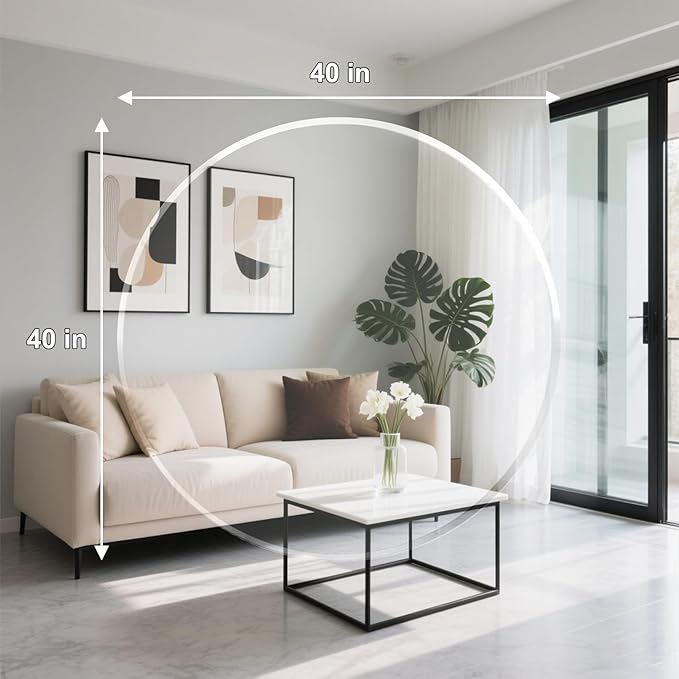 Beveled Edge 40" Round Office Chair Mat for Carpet or Hardwood Floor Crystal Clear, 40" x 40" for a Smooth Glide and Easy Roll On/Off, Heavy Duty and Non-Slip Floor Ultimate Clear Chair Mat