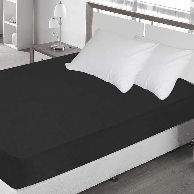 2 Pack Twin Fitted Sheet Only, Super Soft & Cozy Twin Size Bed Sheets for Boys Kids with Deep Pocket to 14 Inch, Cooling Jersey Mattress Bottom Sheets,Shrinkage & Stain Resistant, Wrinkle Free, Black