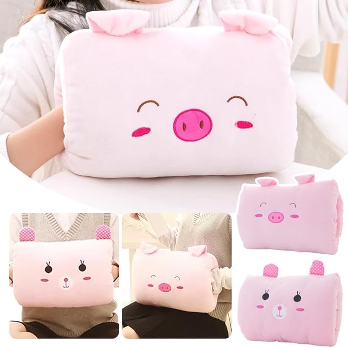 Kids Cartoon Hand Pillow, Cute Plush Animal Hand Warmer Pillow, Children's Throw Pillow Cushions for Students to Take A Nap, Travel Essentials