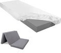 Breling Fitted Sheet (Sheet Only) Compatible with Milliard Trifold Mattress Folding Mattress Fitted Microfiber Bedsheet for Camp Bunk Rvs Bed(White,Single,4'')