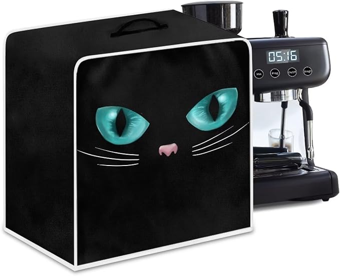 Mumeson Black Cat Coffee Maker Cover Kitchen Stand Mixer or Coffee Maker Covers Waterproof Dust Cover Kitchen Appliance Case Kitchen Tool with Top Handle
